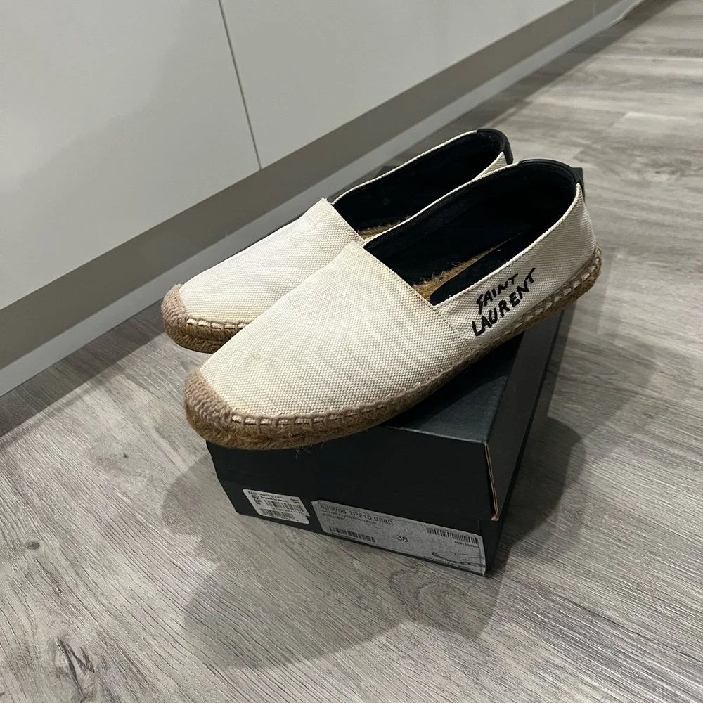 YSL Monogramme logo espadrille